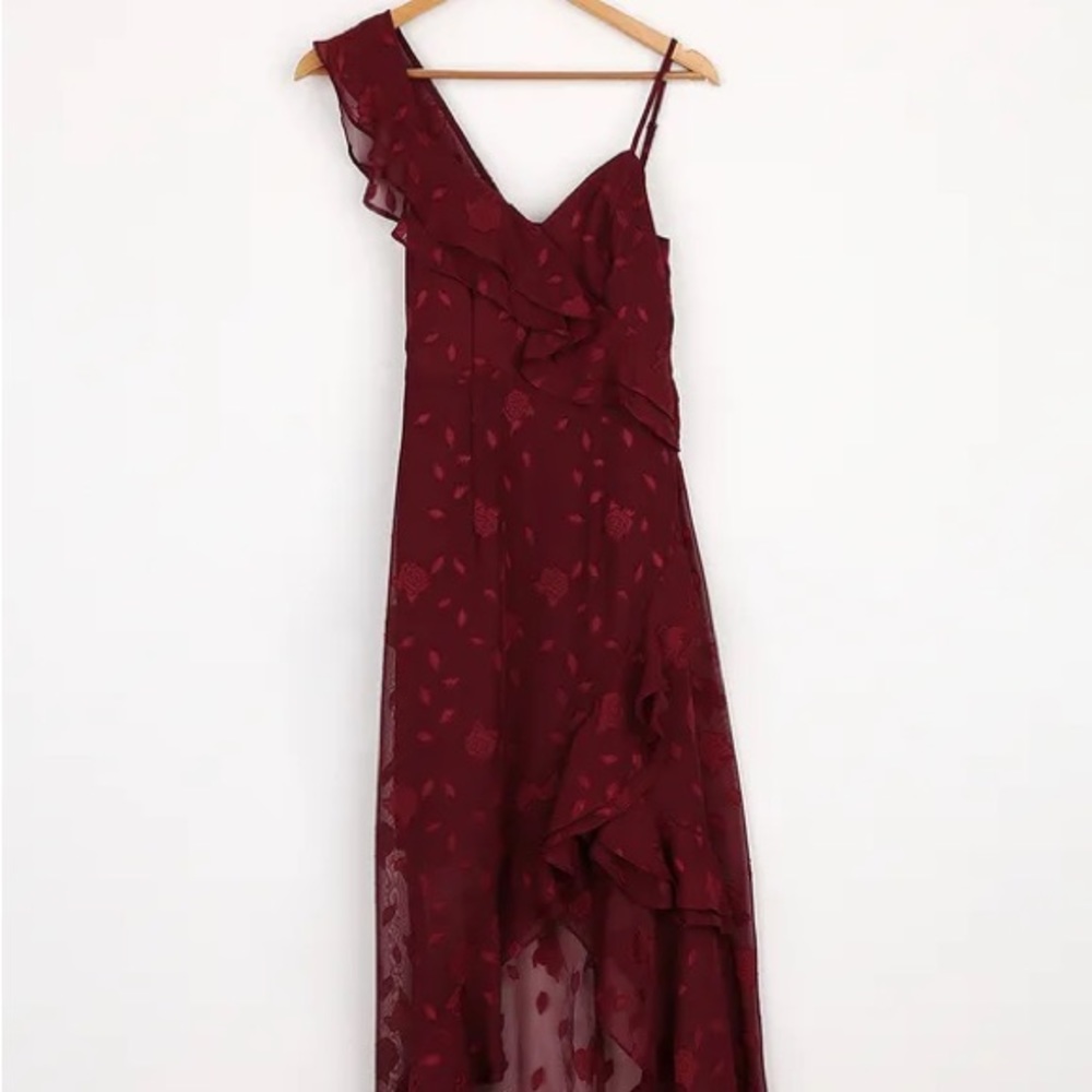 Lulus burgundy high low dress